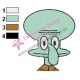 Squidward Face Embroidery Design